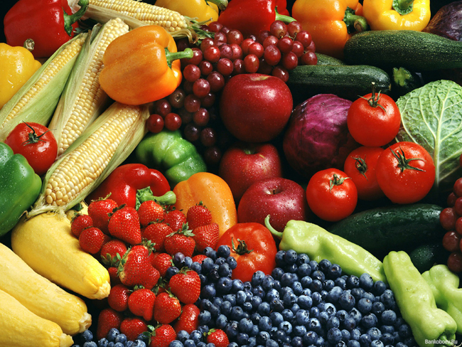 Загорайте с помощью фруктов и овощей, фрукты, овощи, загар